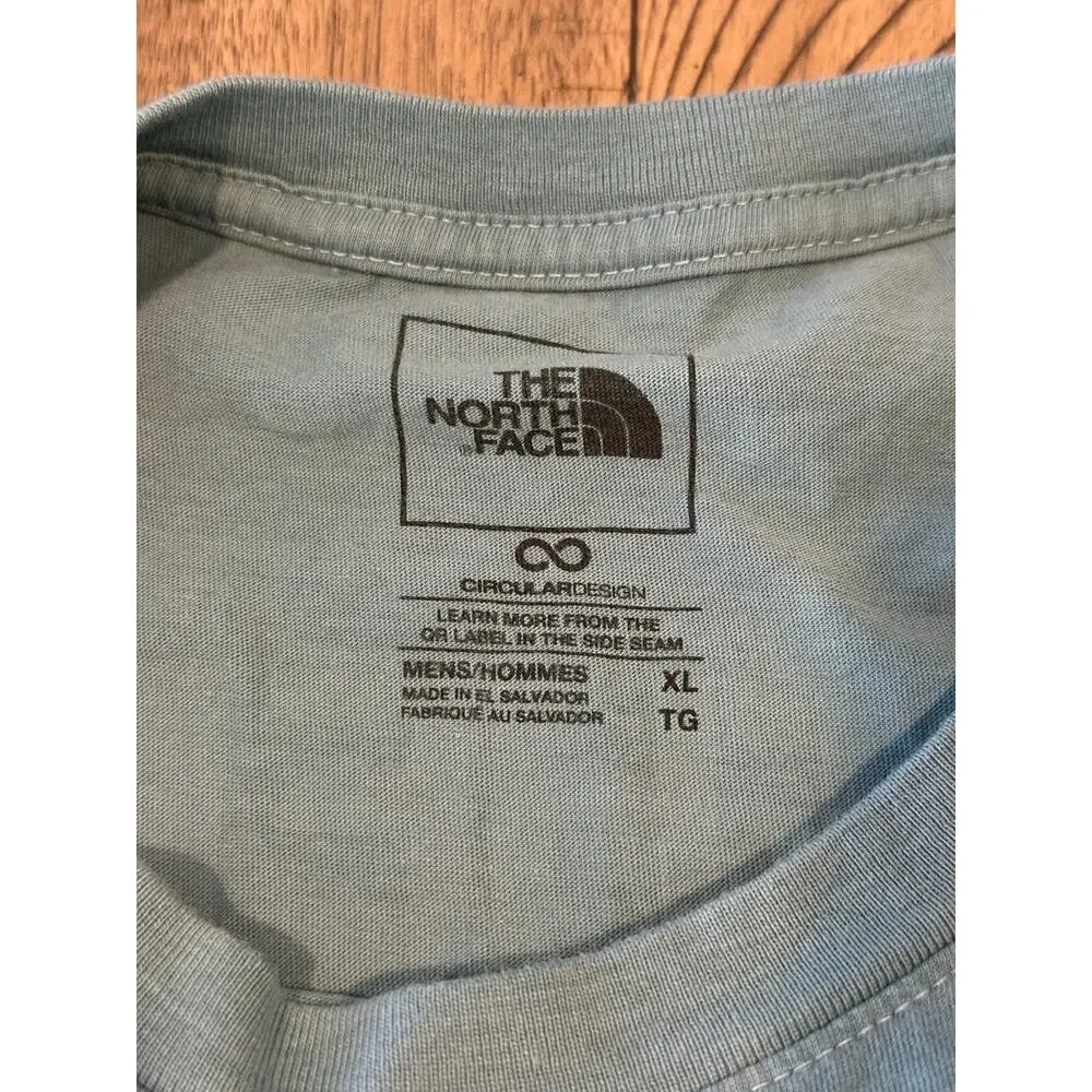 The North Face Blue Gray SS T-Shirt Men's XL Graphic Logo Circular Design